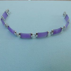 Beautiful Purple & Silver Jade Bracelet